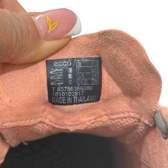 Ecco Womens Size 7 EU 38 Gray Pink Mesh Comfort Walking Shoes Casual Lightweight - Picture 5 of 13